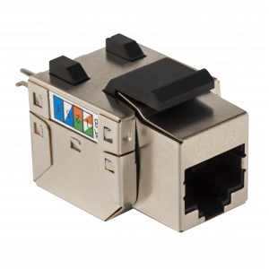 RJ45 Keystone module, category 5E, STP, 90 degrees, white